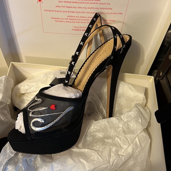 Gorgeous suede and mesh criss cross heel - Picture 3 of 6